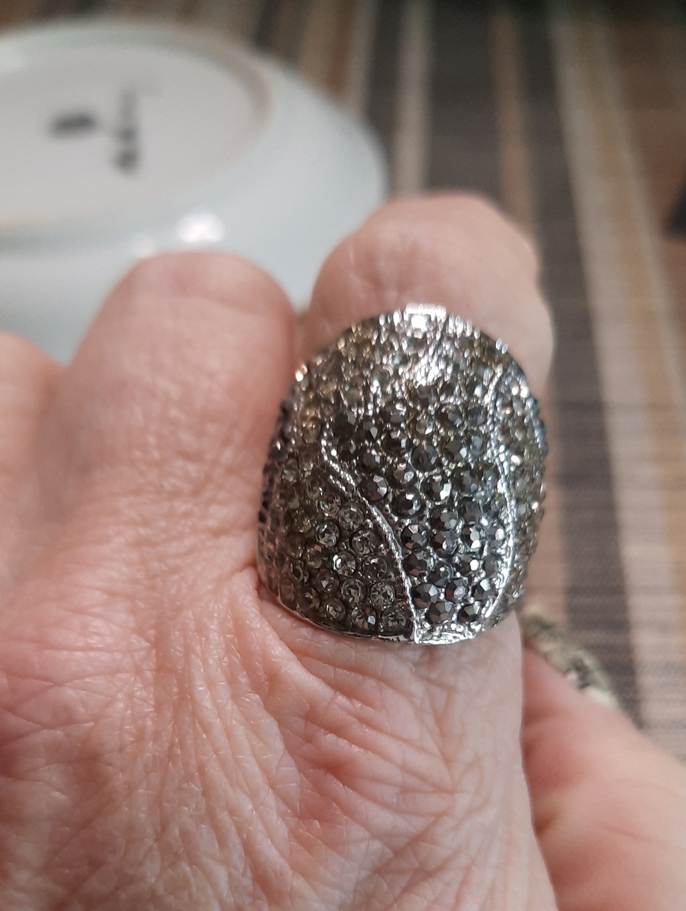 Statement Pave Dome Ring in Dark Crystal~Stamped ALDO